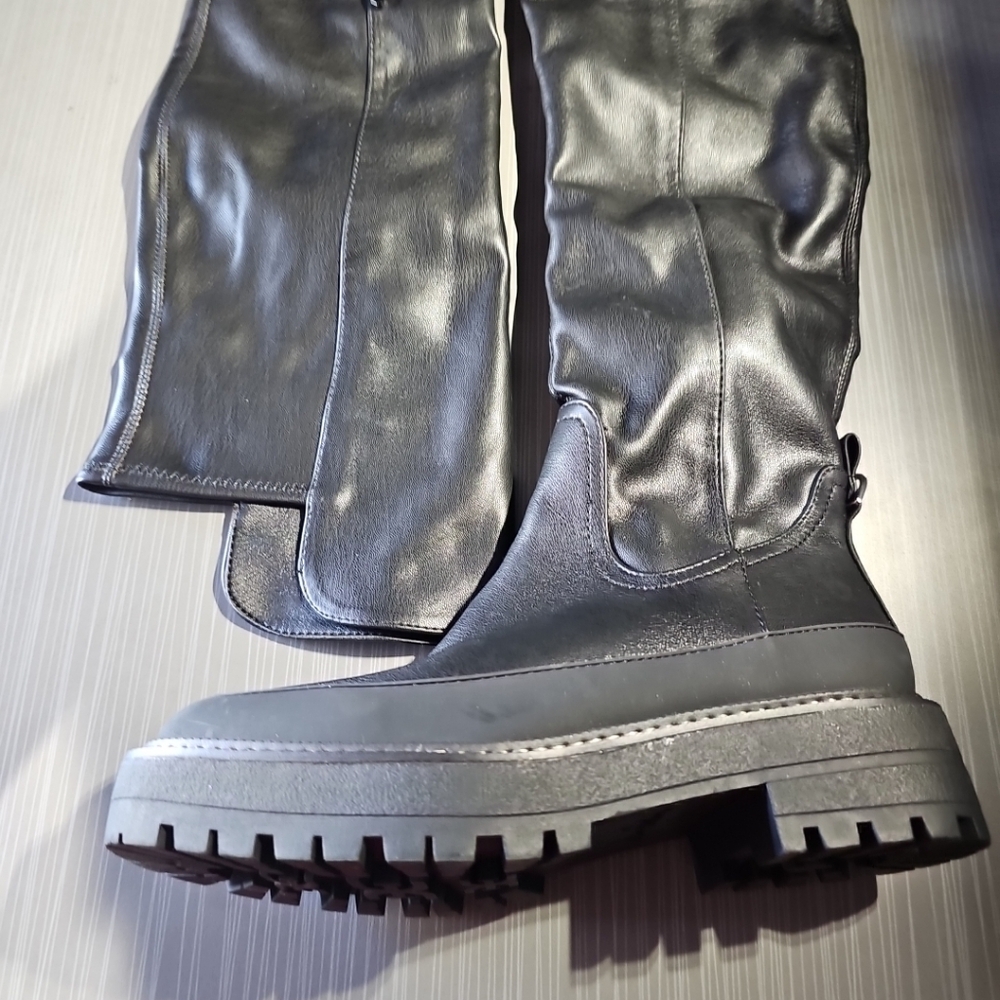 Sam Edelman Lerue Over-The-Knee Boots, Black‎ Faux Leather, Women's 7M NWOT - Picture 4 of 14